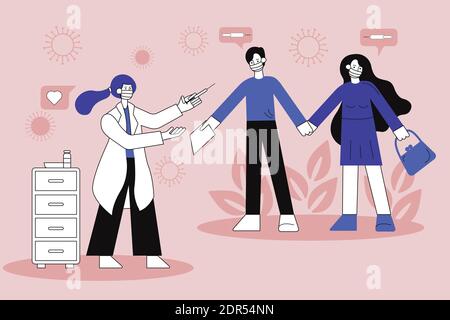 benefits of covid-19 vaccination. the vaccine for coronavirus. Stock Vector