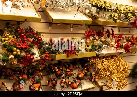 Baubles in shop decorations Stock Photo