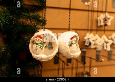 Baubles in shop decorations Stock Photo