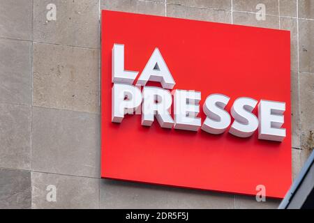 La Presse sign in Montreal, Canada Stock Photo