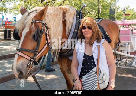 Portrait of Latin American woman in  Montreal, Canada Stock Photo