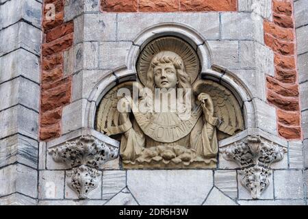 'Eglise Unie Saint-Jean' in St. Catherine street, detail, Montreal, Canada Stock Photo