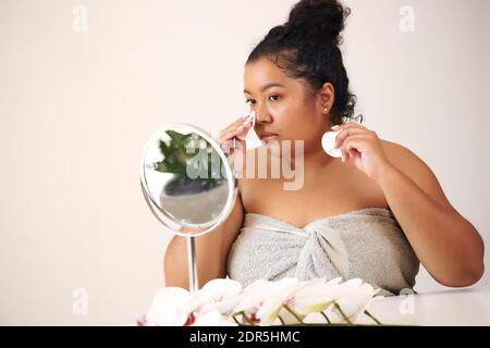 African american skincare models portrait. Young girl Stock Photo