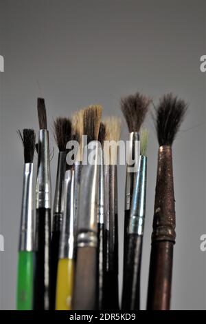 brushes and paints Stock Photo