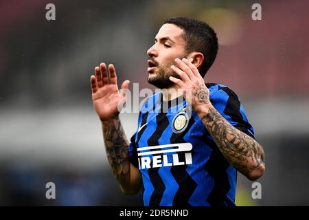 Milan, Italy. 20th Dec, 2020. MILAN, ITALY - December 20, 2020: Stefano Sensi of FC Internazionale looks dejected during the Serie A football match between FC Internazionale and Spezia Calcio. FC Internazionale won 2-1 over Spezia Calcio. (Photo by Nicolò Campo/Sipa USA) Credit: Sipa USA/Alamy Live News Stock Photo