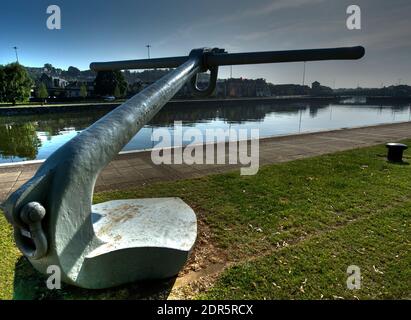 Large anchor in City Docks Stock Photo