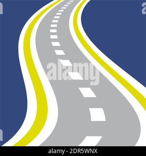 Vector speedway logo combination. Highway and curved road symbol. Stock Vector