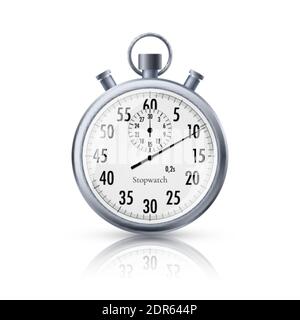 Stopwatch in realistic style with reflection isolated on transparent ...