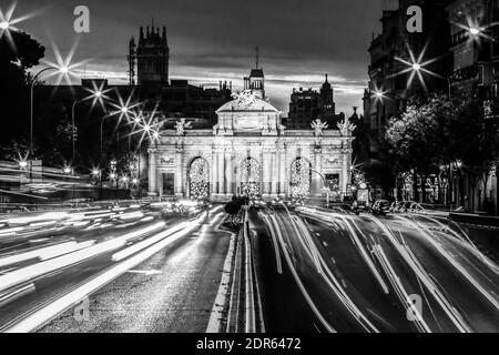 Puerta de Alcala, neo-classical monument in the Plaza de la Independencia in Madrid, Spain Stock Photo
