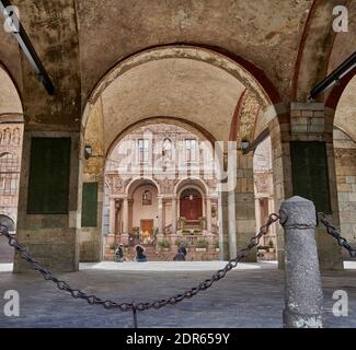 Milan, Lombardy, Italy - 04.10.2020 - Palazzo della Ragione (Palace of Reason), also known as Broletto Nuovo, in a autumnal sunny day Stock Photo