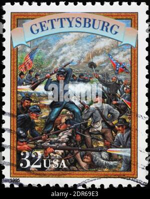 Battle of Gettysburg on american postage stamp Stock Photo
