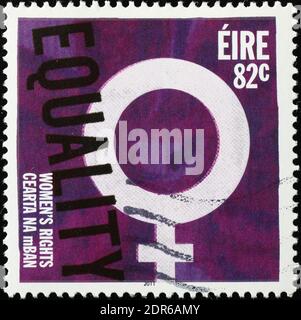Irish postage stamp sustaining women's rights Stock Photo