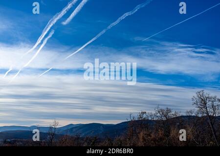 the hills in the French Riviera back country on a sunny winter day Stock Photo