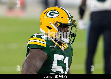 Green Bay Packers inside linebacker Krys Barnes (51) pursues a play on  defense against the Detroit Lions during an NFL football game, Sunday, Jan.  9, 2022, in Detroit. (AP Photo/Rick Osentoski Stock