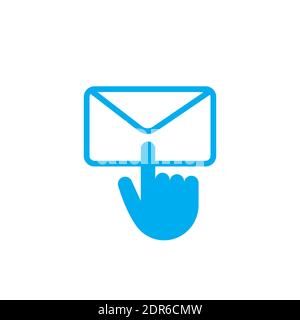 Contact envelope with clocking hand, send email, Stock vector illustration isolated Stock Vector