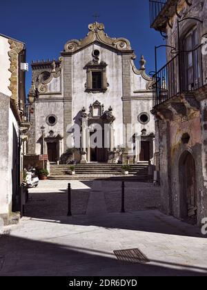 in Forza D'agro' Old Town the Mother Church, of Sicily religion and culture evidence Stock Photo