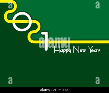 Vector illustration of Happy new 2021 year greeting Stock Vector