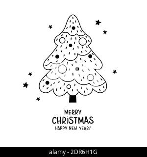 Christmas holiday tree.Happy New Year postcard Stock Vector