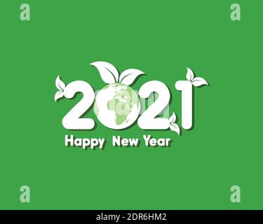 Vector illustration of Happy new 2021 year greeting Stock Vector
