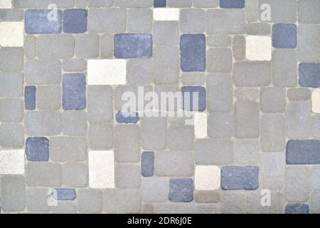 gray stone background, background tiles from rectangular stones, texture close-up Stock Photo