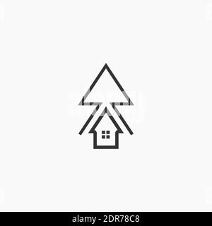 Pine Tree House suitable for outdoor company icon or logo Stock Vector