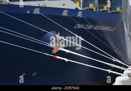 General view of CMA CGM Bougainville, the largest container ship in the ...