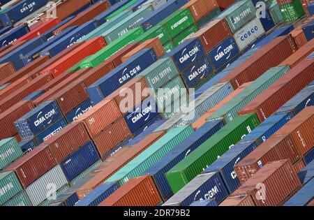 General view of CMA CGM Bougainville, the largest container ship in the ...