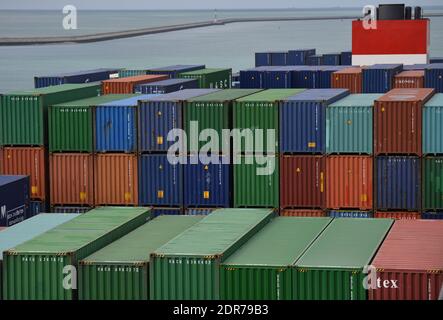 General view of CMA CGM Bougainville, the largest container ship in the ...