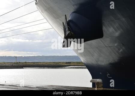 General view of CMA CGM Bougainville, the largest container ship in the ...