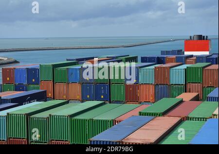 General view of CMA CGM Bougainville, the largest container ship in the ...
