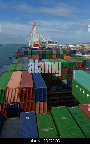 General view of CMA CGM Bougainville, the largest container ship in the ...