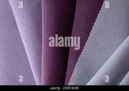 Light Lilac and Pink colors velour textile samples. Fabric texture background Stock Photo