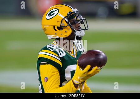 Green Bay, WI, USA. 19th Dec, 2020. Green Bay Packers wide receiver Marquez Valdes-Scantling #83 before the NFL Football game between the Carolina Panthers and the Green Bay Packers at Lambeau Field in Green Bay, WI. John Fisher/CSM/Alamy Live News Stock Photo