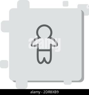 baby standing outline with pants vector icon modern simple vector illustration Stock Vector