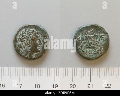 Ruler: Mithridates VI, King of Pontus, Pontian, ca. 132–63 B.C., ruled 120–63 B.C.Mint: Amisus, Coin of Mithridates VI, King of Pontus from Amisus, 120–63, Orichalcum, 8.63 g, 12:00, 20 mm, Made in Amisus, Greek, 2nd–1st century B.C., Numismatics Stock Photo