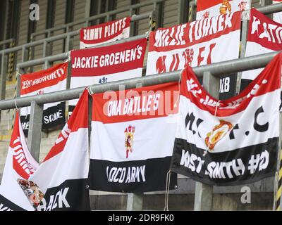 Manchester, UK. 20th Dec, 2020. Manchester United flags during the FA Women's Super League match between Manchester United and Bristol City at the Leigh Sports Village Stadium, Leigh, UK. Lexy Ilsley/SPP Credit: SPP Sport Press Photo. /Alamy Live News Stock Photo