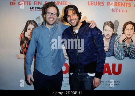 Le realisateur Rudi Rosenberg et Max Boublil assistent a l'avant-premiere du fim 'Le Nouveau' a l'UGC Cine Cite Bercy a Paris, France le 21 Decembre 2015. Photo by Aurore Marechal/ABACAPRESS.COM Stock Photo