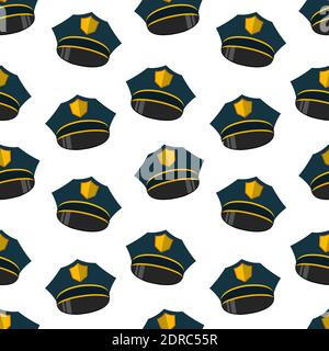police cap seamless pattern vector illustration Stock Vector