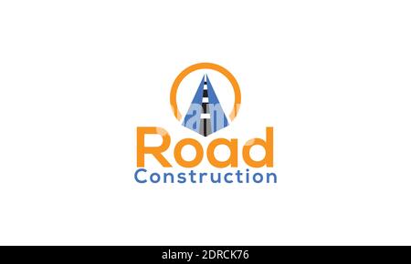 Road Construction Logo Design And Vector Element Template. Stock Vector
