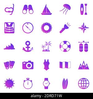 Diving gradient icons on white background, stock vector