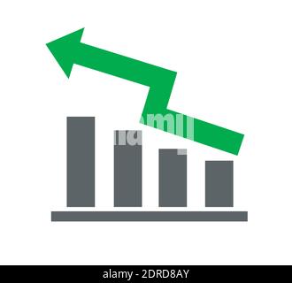 Vector growing graph icon Stock Vector