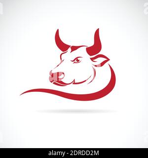 Vector of a bull head on a white background. Easy editable layered vector illustration. Farm Animal. Stock Vector