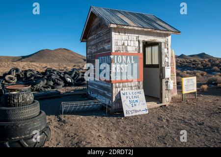 The International Car Forest of the last Church is an art installation in Goldfield, NV, USA in which cars stick out of the ground like trees. Stock Photo