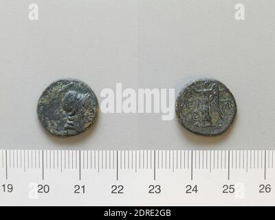 Mint: Aegae, Coin from Aegae, 2nd–1st century B.C., Copper, 3.89 g, 12:00, 17 mm, Made in Aegae, Macedonia, Greek, 2nd–1st century B.C., Numismatics, Numismatics Stock Photo