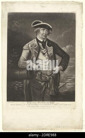 Israel Putnam, Esq., Mezzotint, 47.3 × 29.5 cm (18 5/8 × 11 5/8 in.), Made in United States, American, 18th century, Works on Paper - Prints Stock Photo