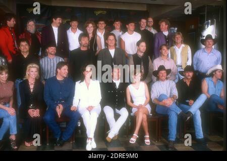 Universal City, California, USA 23rd April 1996 Singers Faith Hill, Chely Wright, Martina McBride, Tim McGraw, Kix Brooks, Ronnie Dunn, Billy Dean, Bryan White, Keith Gattis, Johnny Paycheck, Rhett Akins, Kenny Chesney and others attend 31st Annual Academy of Country Music Awards pre-event on Universal Studios Backlot on April 23, 1996 in Universal City, California, USA. Photo by Barry King/Alamy Stock Photo Stock Photo