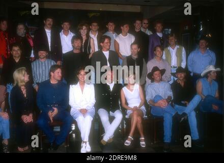 Universal City, California, USA 23rd April 1996 Singers Faith Hill, Chely Wright, Martina McBride, Tim McGraw, Kix Brooks, Ronnie Dunn, Billy Dean, Bryan White, Keith Gattis, Johnny Paycheck, Rhett Akins, Kenny Chesney and others attend 31st Annual Academy of Country Music Awards pre-event on Universal Studios Backlot on April 23, 1996 in Universal City, California, USA. Photo by Barry King/Alamy Stock Photo Stock Photo