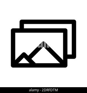 photos gallery icon vector for user interface element isolated on white background. Stock Vector