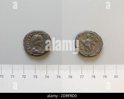 Ruler: Trajan Decius, Emperor of Rome, A.D. 201–251, ruled 249–51, Mint: Alexandria, Honorand: Herennia Etruscilla, wife of Trajan Decius (emperor A.D. 249-251), Tetradrachm of Trajan Decius, Emperor of Rome from Alexandria, A.D. 249/250, Billon, 13 g, 12:00, 24 mm, Made in Alexandria, Egypt, Greek, 3rd century A.D., Numismatics Stock Photo