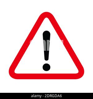 Hazard warning symbol vector icon flat sign symbol with exclamation mark isolated on white background . Stock Vector